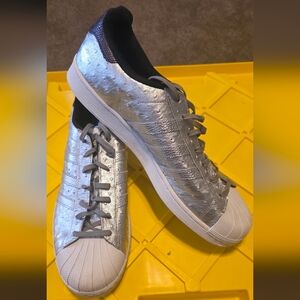 Adidas Superstar Silver White Trainers AQ4701 Sz 13 Mens
